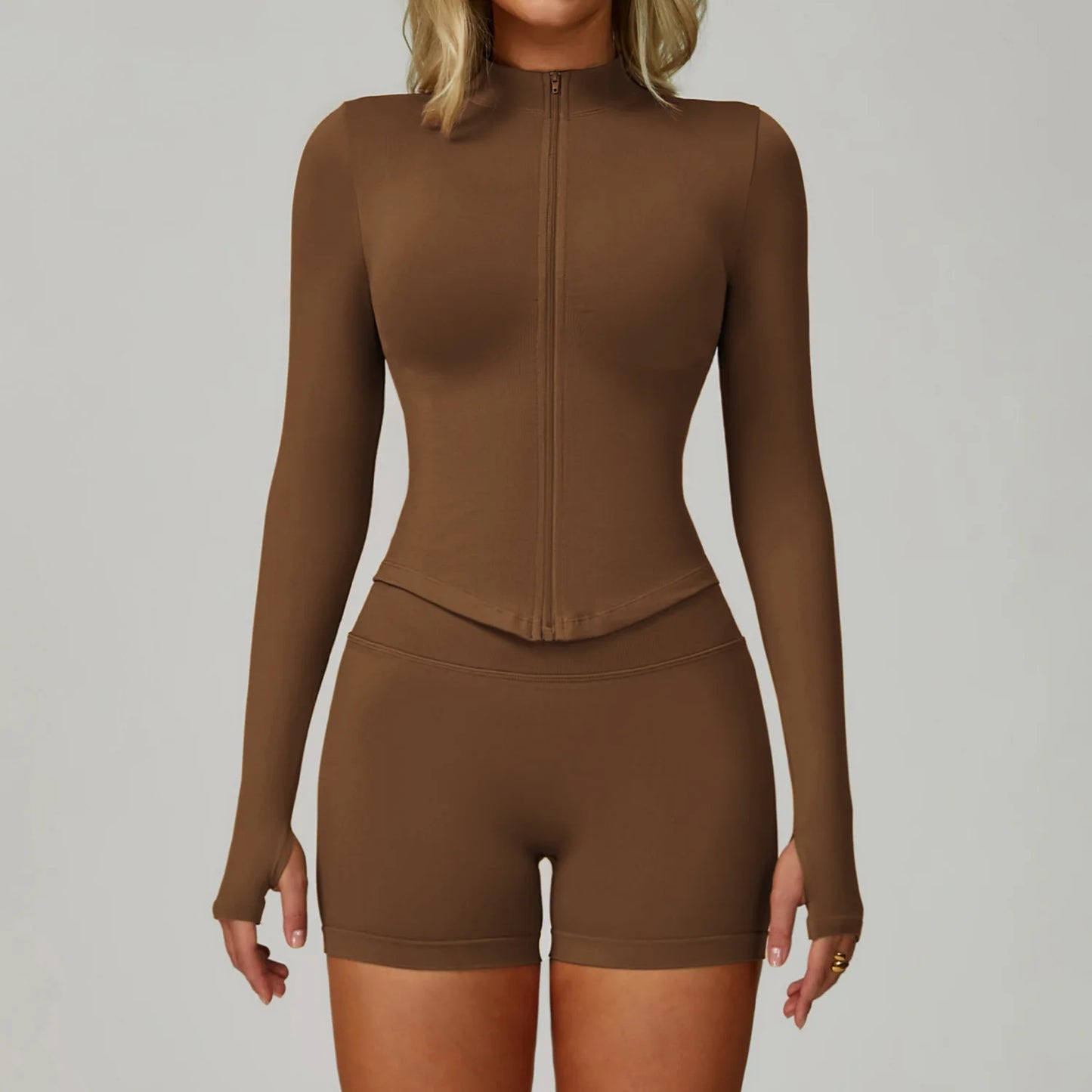 Seamless Sports Top & High-Waist Compression Shorts