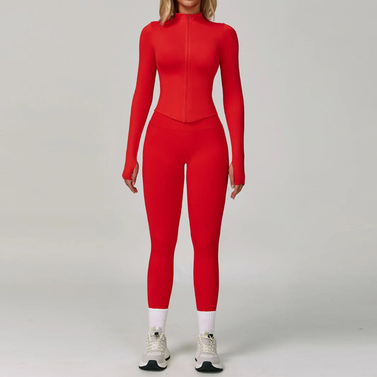 Compression Sports Top & High-Waist Leggings