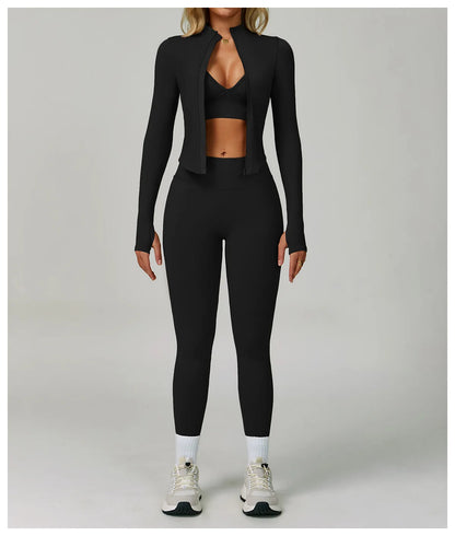 Compression Sports Top & High-Waist Leggings