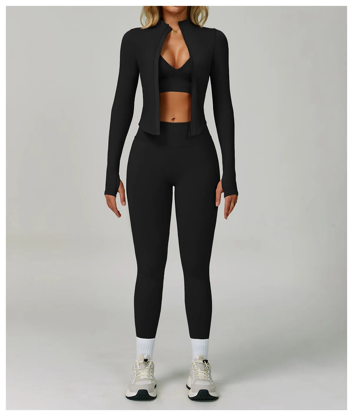 Sports Bra & High-Waist Compression Shorts