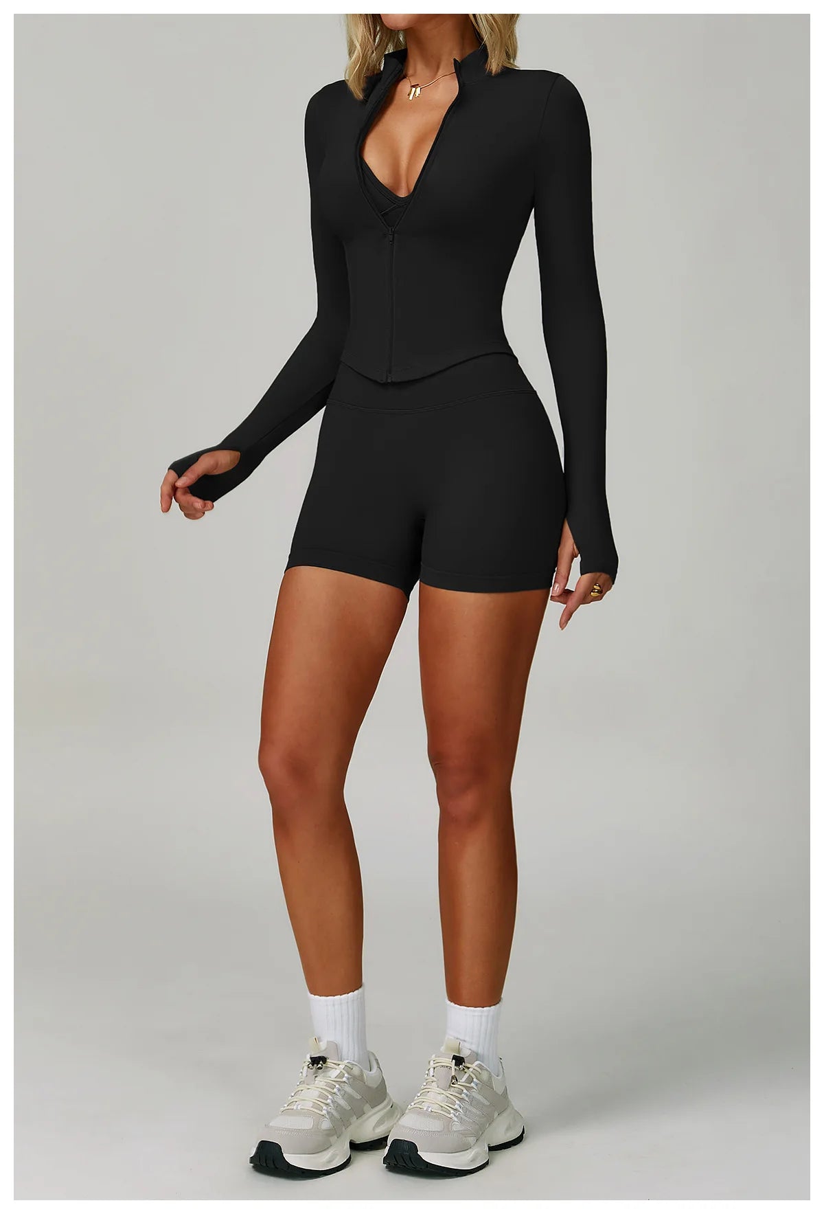 Sports Bra & High-Waist Compression Shorts