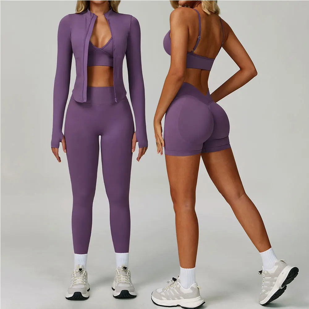 Sports Bra & High-Waist Compression Shorts