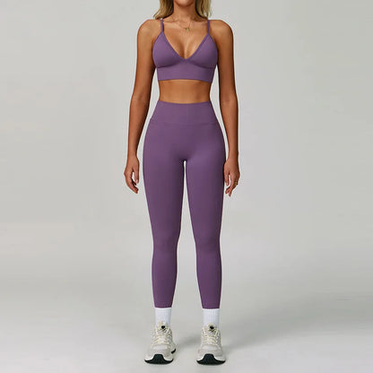 Sports Bra & High-Waist Compression Shorts
