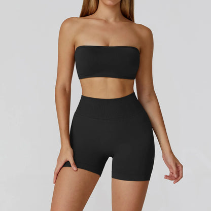 2-Piece High-Waist Yoga Set with Crop Top