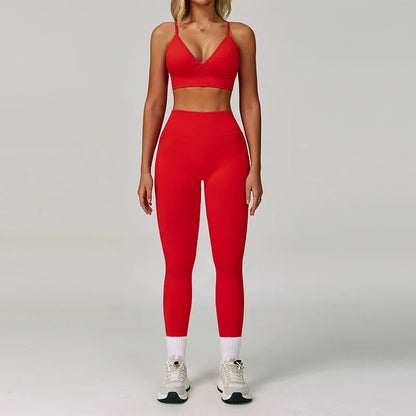 Compression Sports Top & High-Waist Leggings