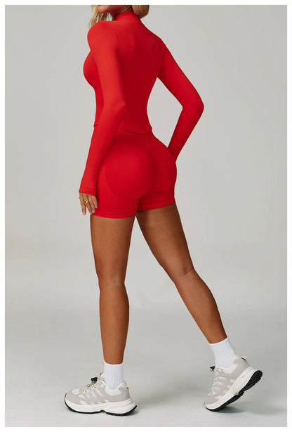 Seamless Sports Top & High-Waist Compression Shorts