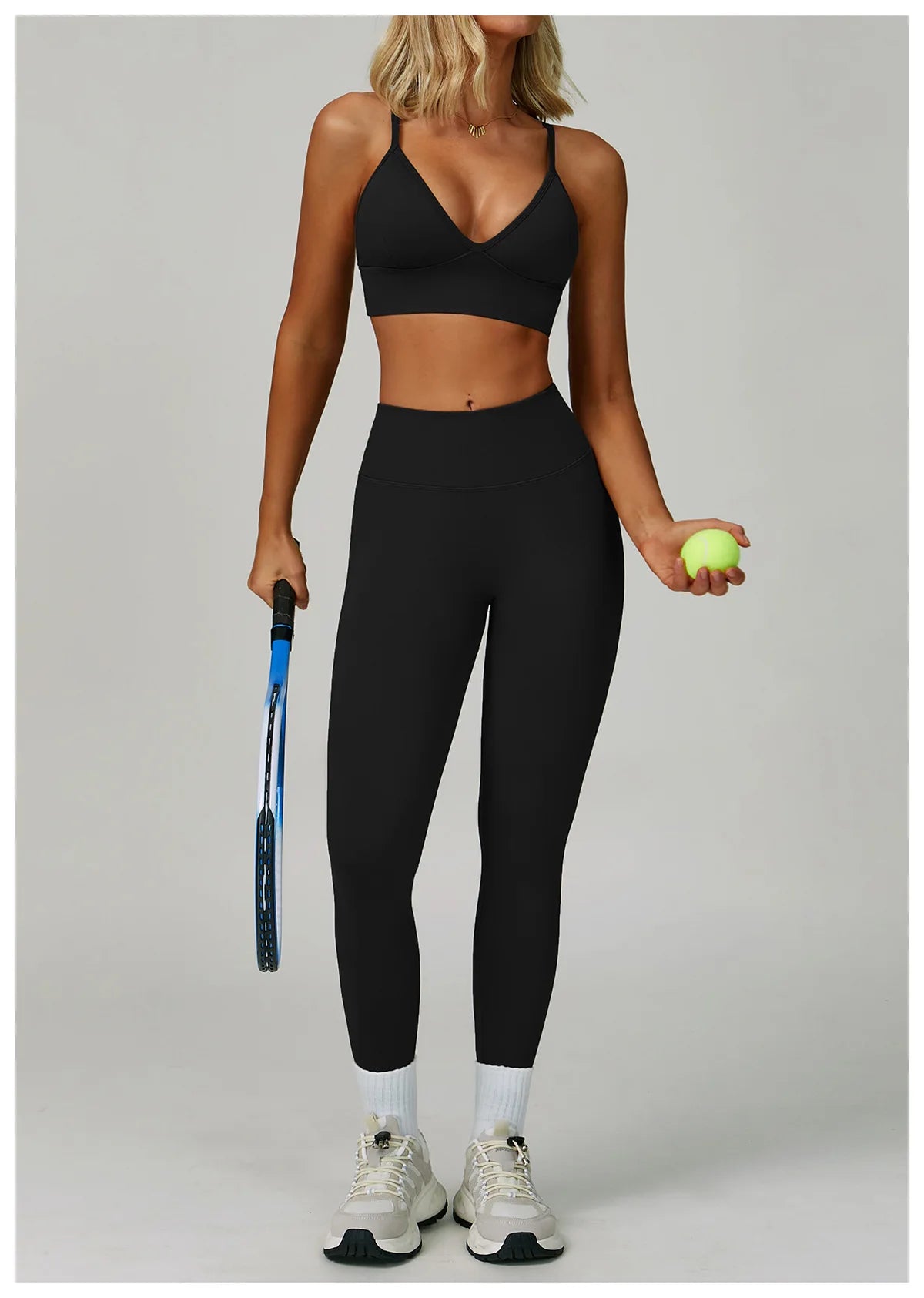 Long-Sleeve Zip Jacket, Sports Bra & High-Waist Shorts