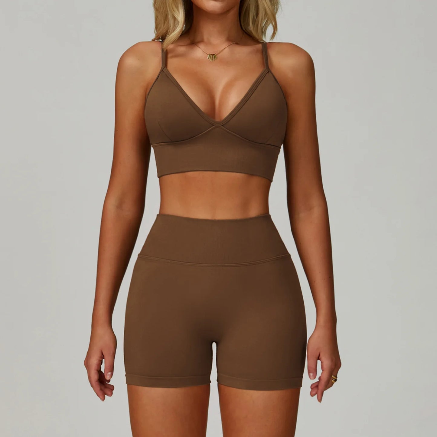 Sports Bra & High-Waist Compression Shorts