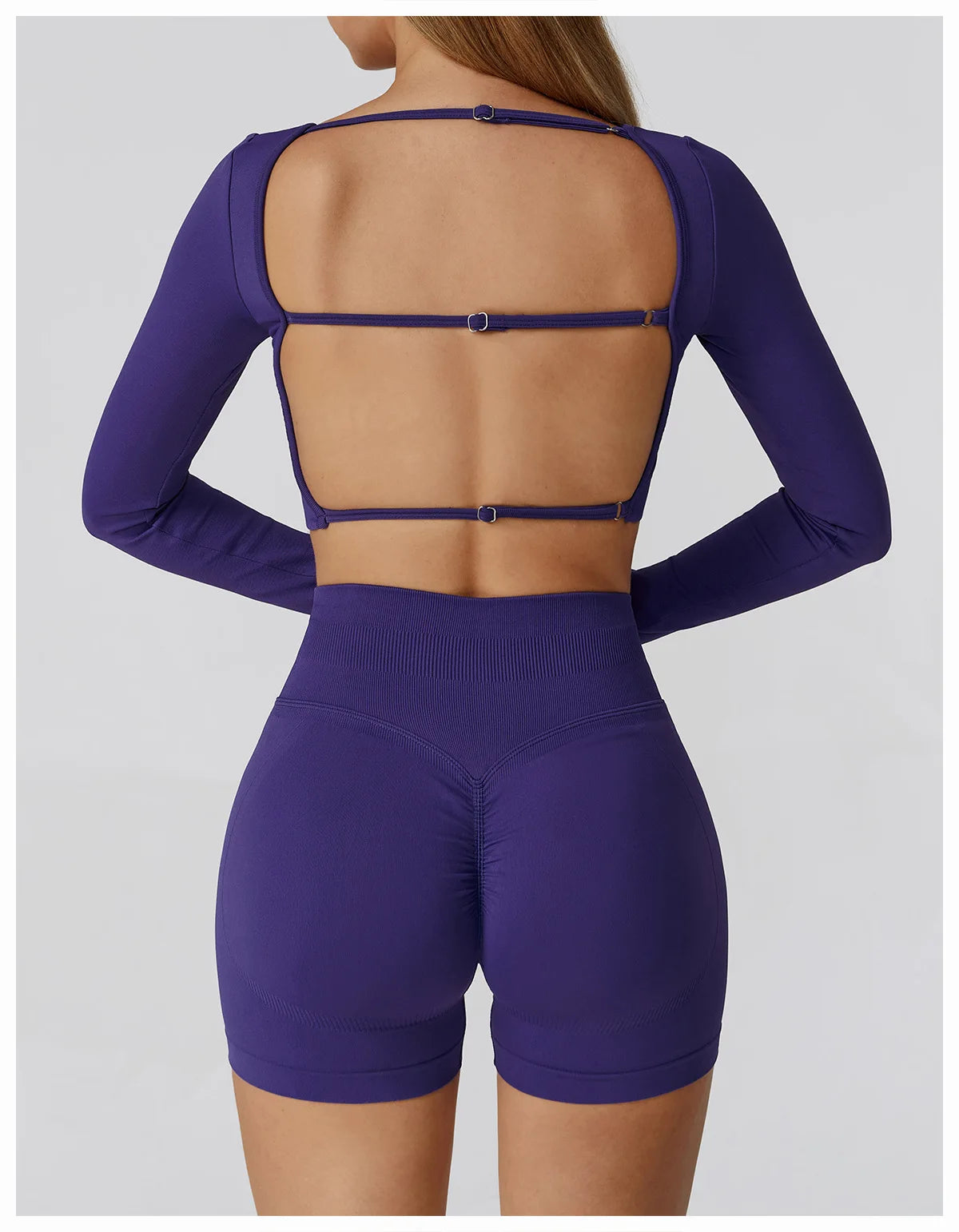2-Piece Yoga Set with Bandeau Top & High-Waist Shorts