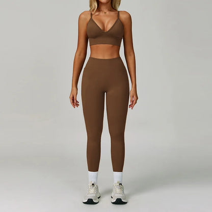 Long-Sleeve Zip Jacket, Sports Bra & High-Waist Shorts