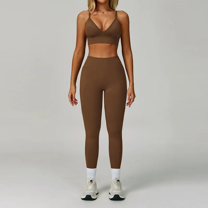 Sports Bra & High-Waist Compression Shorts