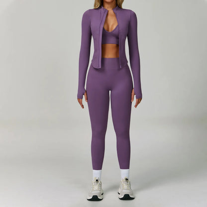 Compression Sports Top & High-Waist Leggings