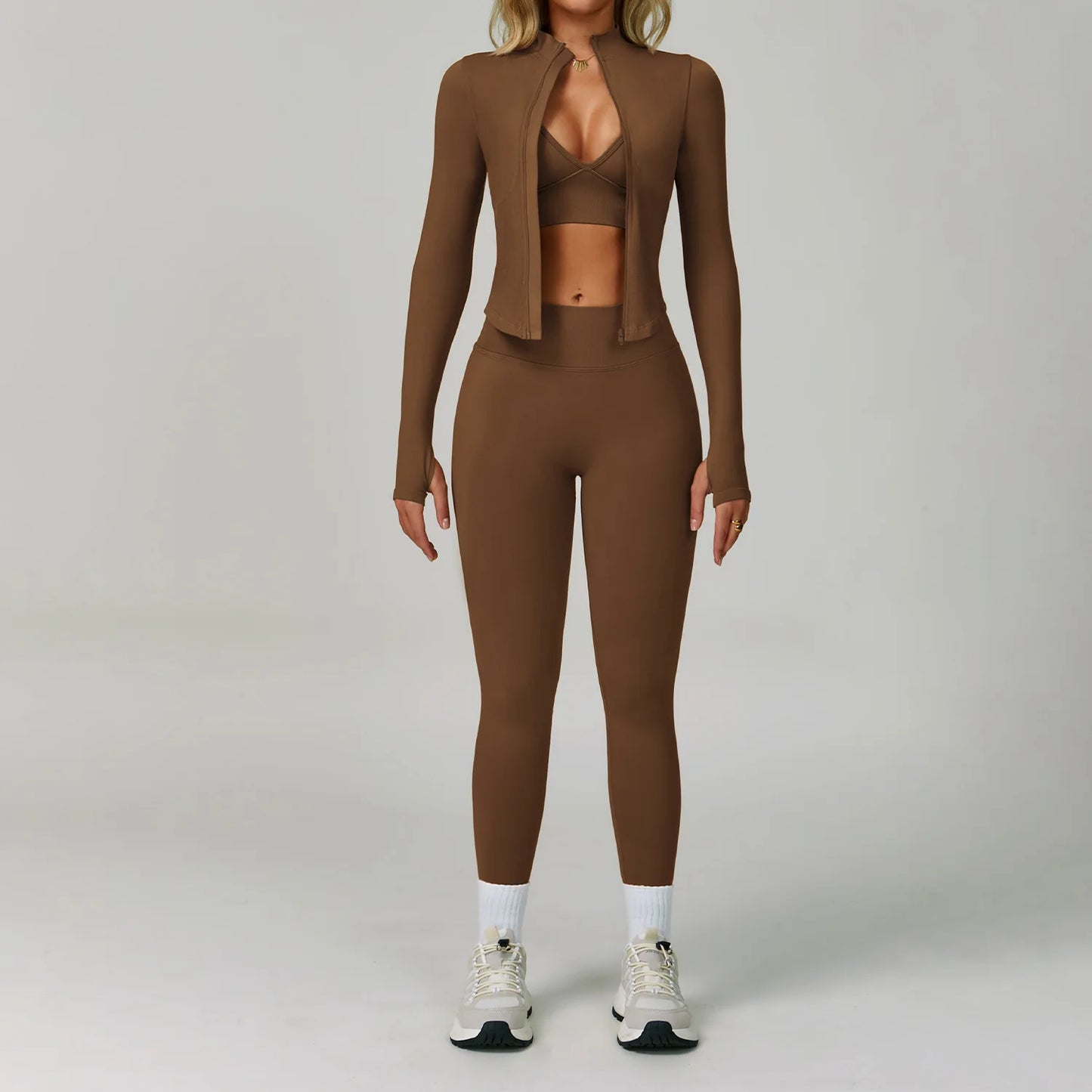 Compression Sports Top & High-Waist Leggings