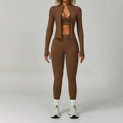 Compression Sports Top & High-Waist Leggings