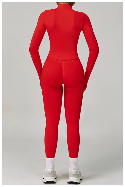 Compression Sports Top & High-Waist Leggings