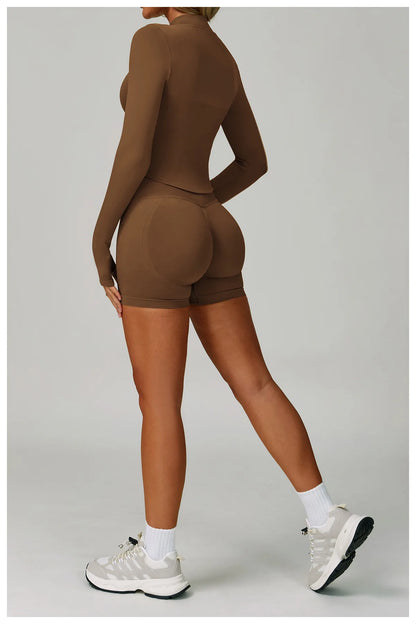 Seamless Sports Top & High-Waist Compression Shorts